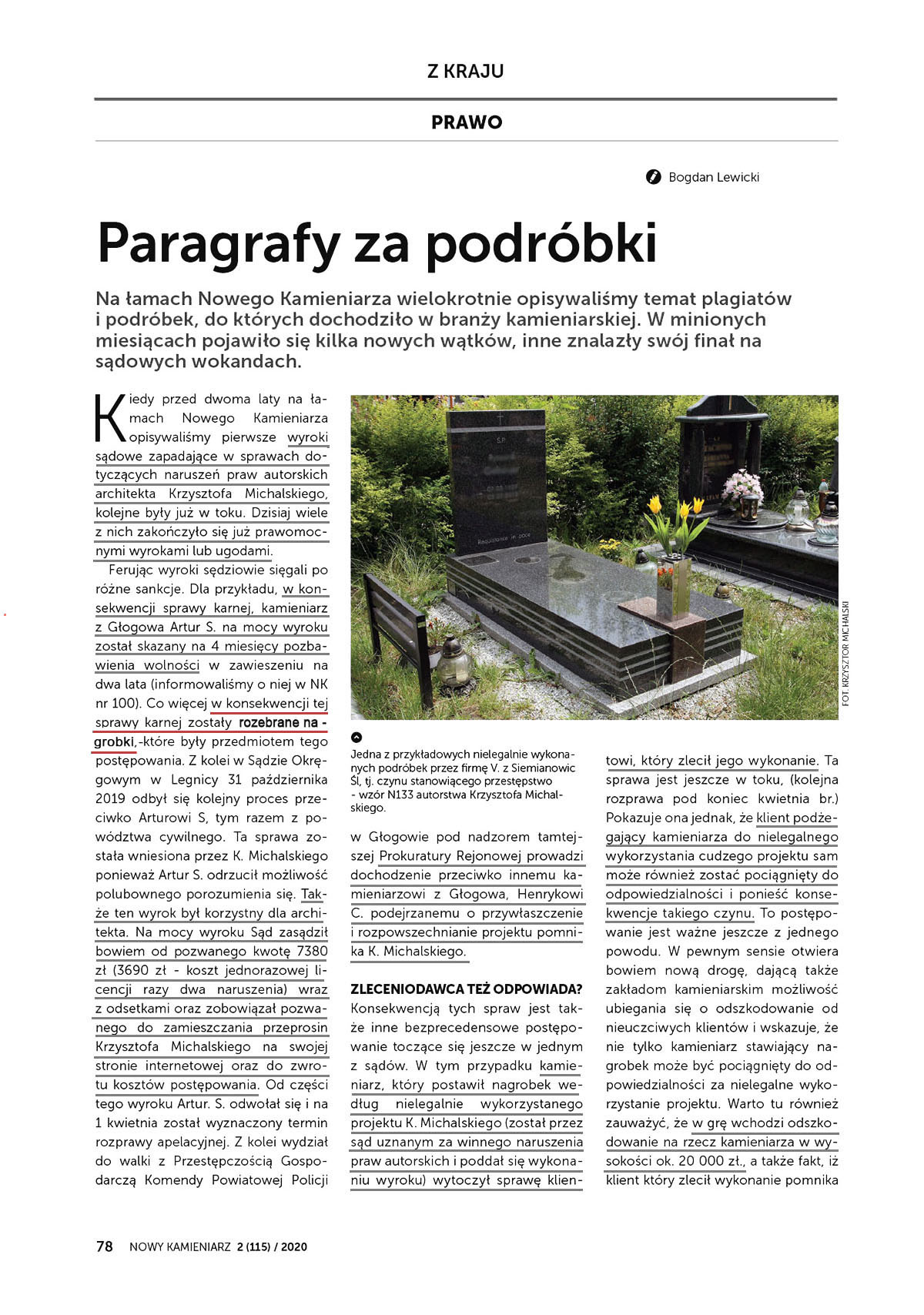 Artykuł 'Paragrafy za podróbki' - Nowy Kamieniarz