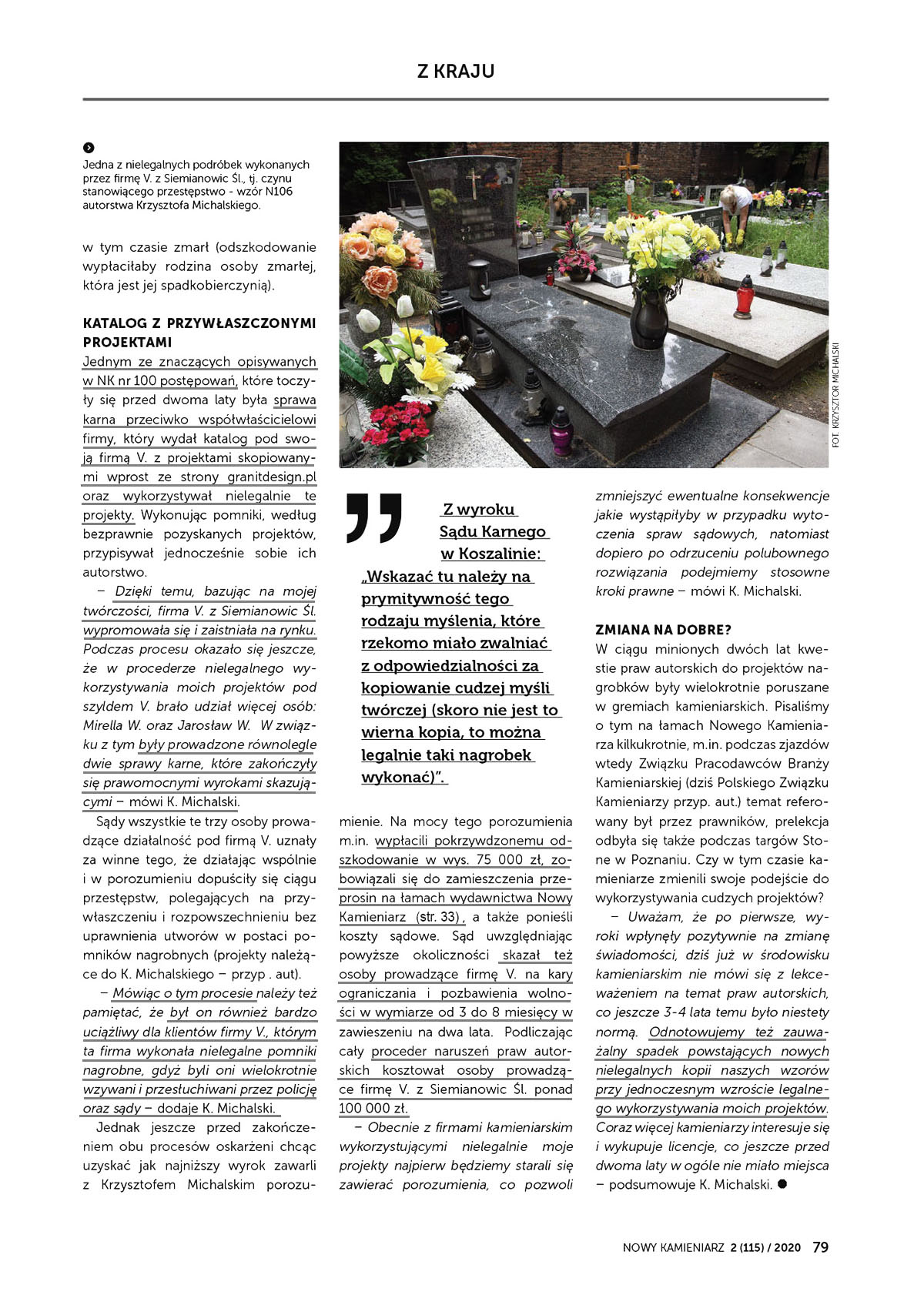 Artykuł 'Paragrafy za podróbki' - Nowy Kamieniarz