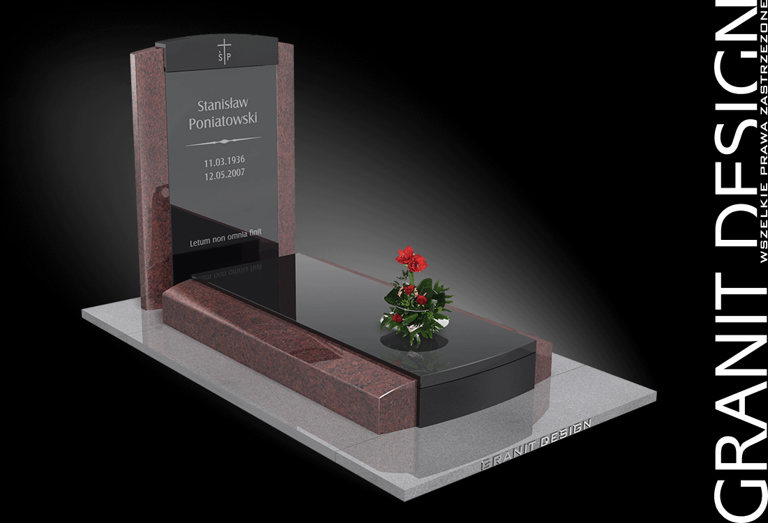 Nowoczesny Nagrobek Podświetlany Granitowy NP102 - Granit Design