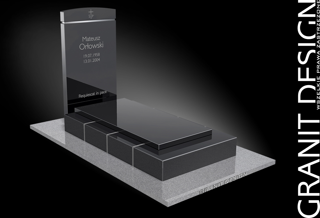 Nowoczesny Nagrobek Granitowy N129 - Granit Design