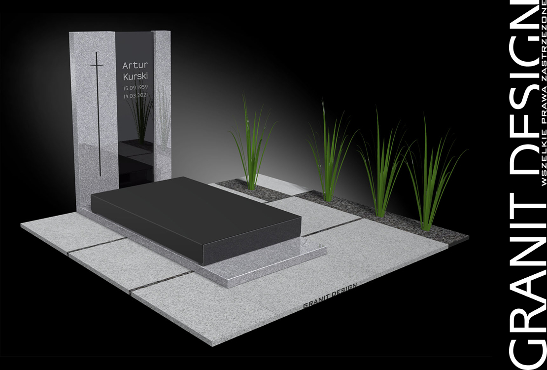 Nowoczesny Nagrobek Slim Line SL5004 - Granit Design