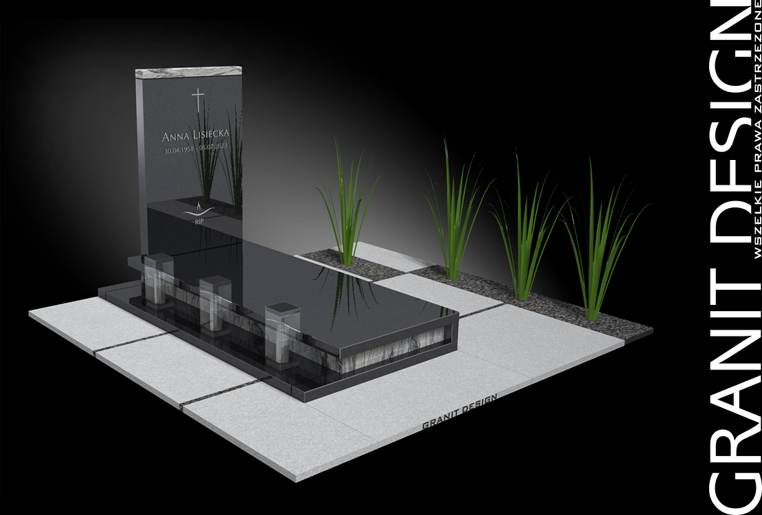 Nowoczesny Nagrobek Slim Line SL5008 - Granit Design