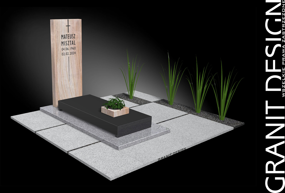 Nowoczesny Nagrobek Slim Line SL5011 - Granit Design